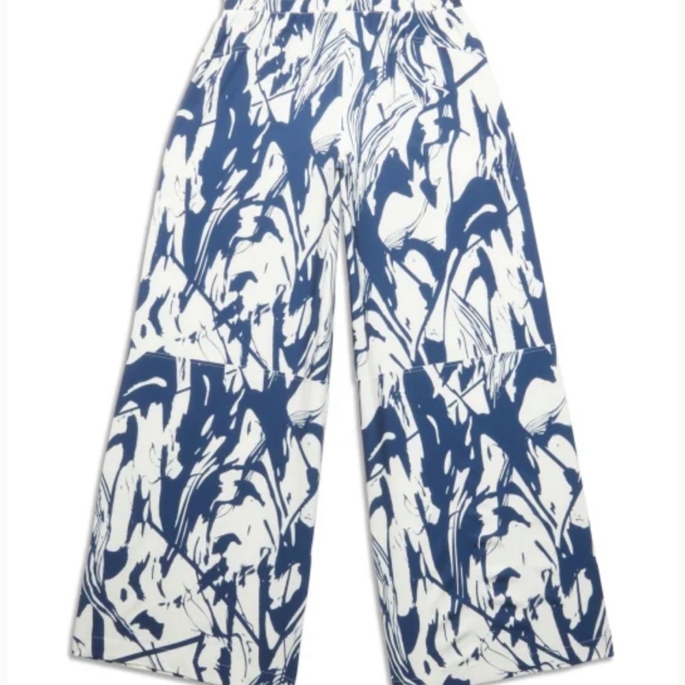 Lululemon swift wide leg mid rise pant ivory and blue size 2 - Picture 4 of 5